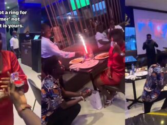 Boyfriend proposes to lady with ring she purchased for a customer