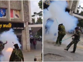 Drama as Police officer loses fingers as teargas canister explodes in his hands during protest