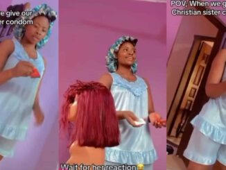 Lady shares Christian sister's reaction as she sees condom for the first time