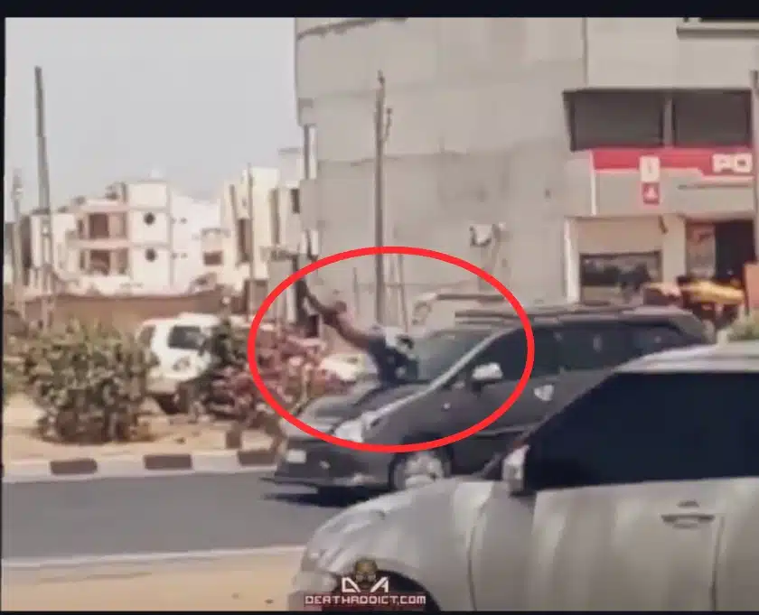 Nigerian man hijacks lady's phone, gets hit by speeding car seconds later; video breaks the internet