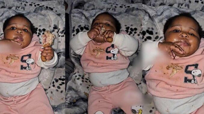 Viral Video Of 8-Month-Old Baby Devouring Chicken Stirs Reactions Online (WATCH)