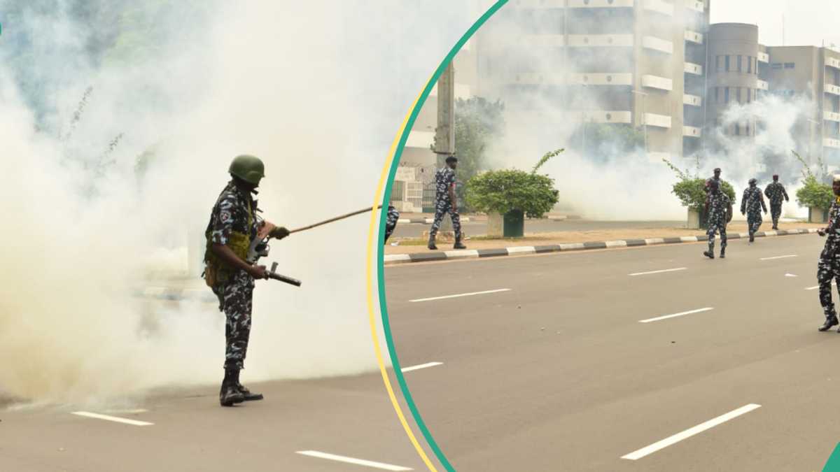 Protest: Disabled Man Refuses to Leave as Police Shoot Teargas At Eagle Square, Abuja, Video Emerges