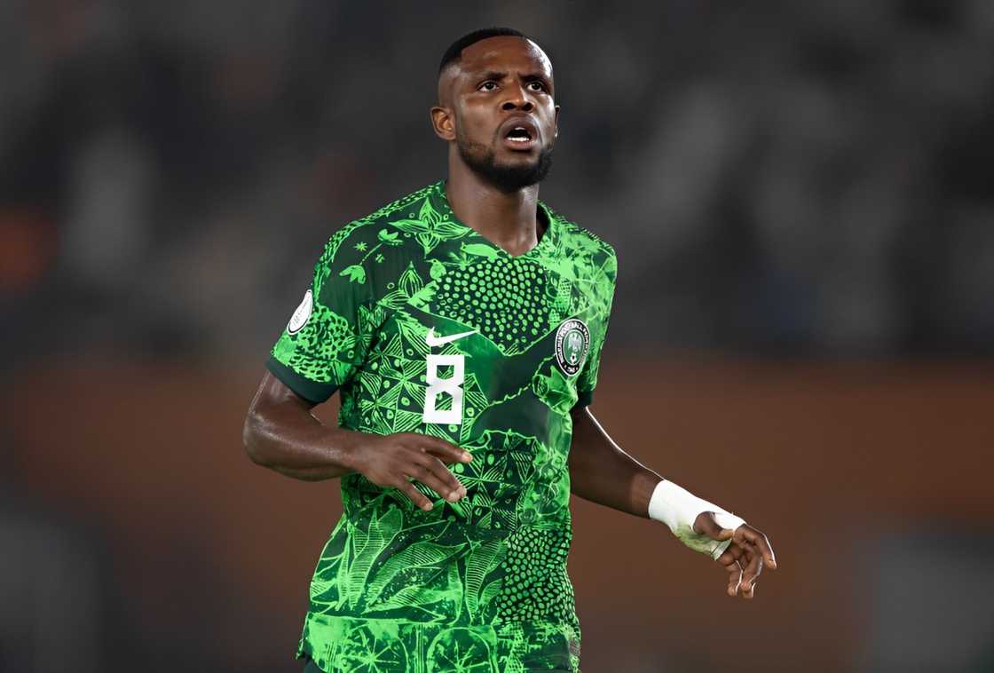 Frank Onyeka at Stade Felix Houphouet-Boigny in Abidjan, Ivory Coast.