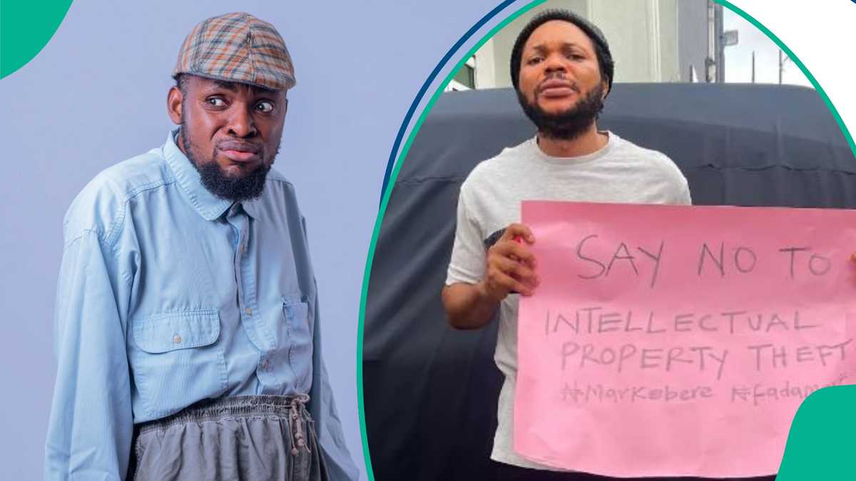 Denilson Igwe Carries Placard, Stages Protest Against Mark Angel, Fans React: “No Be Physical Fight”