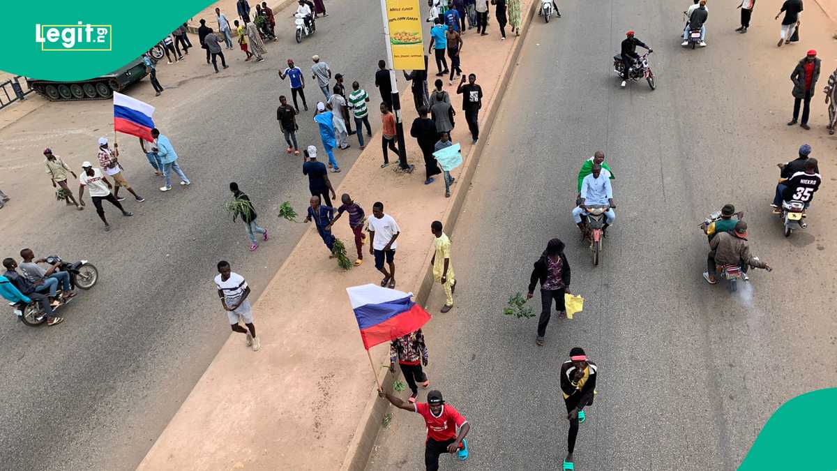 BREAKING: Police Take Action as Protesters Wave Russian Flag in Katsina