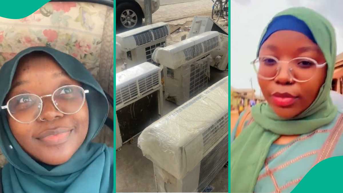 Kano Heat Drives Nigerian Lady to Purchase Second-Hand Air Conditioner for Relief, Fixes It in Room