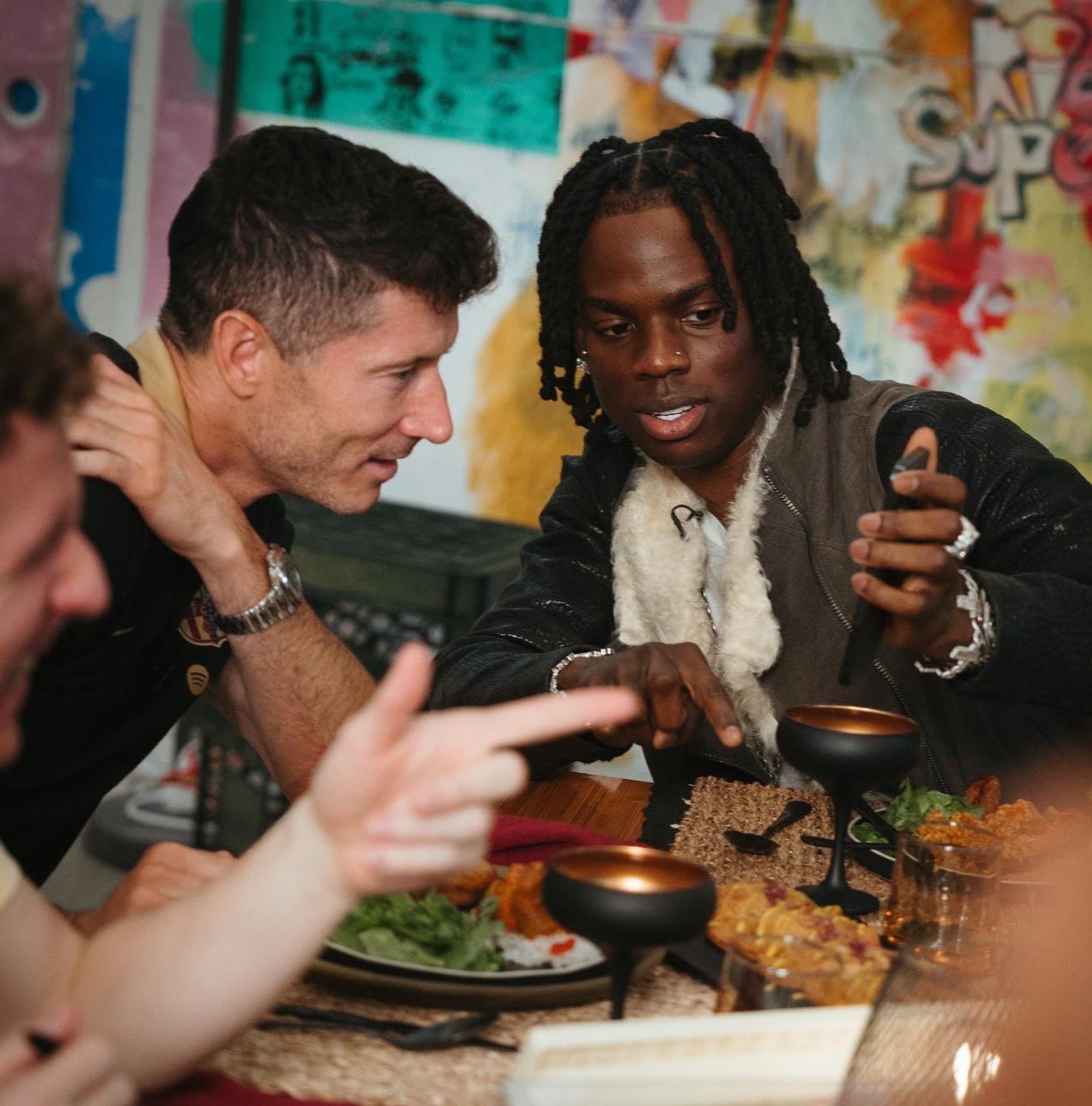 Rema Enjoys Dinner With Barcelona Stars