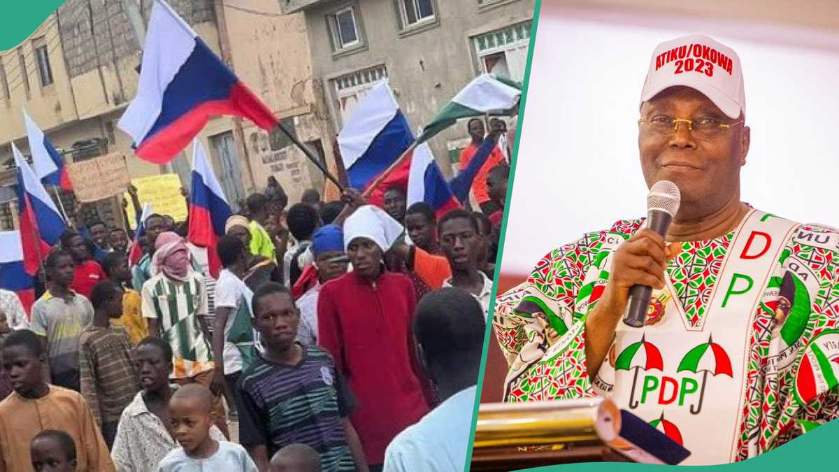 BREAKING: Atiku Tackles Military Chiefs, Mutes on Protesters Raising Russian Flags