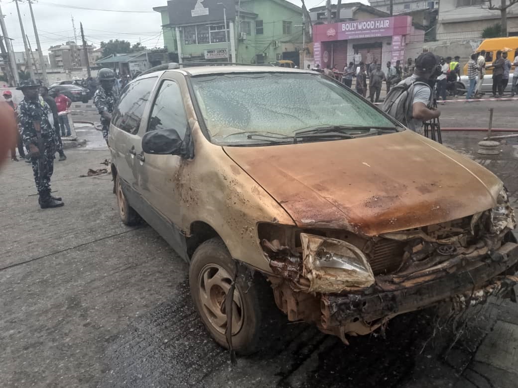 Many Injured As Fire Guts Guts Filling Station In Lagos