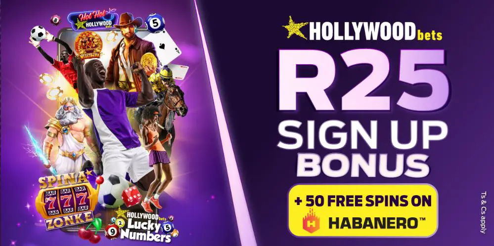 Hollywoodbets Register Login Online: R25 Bonus + 50 Free Spins on Spina Zonke