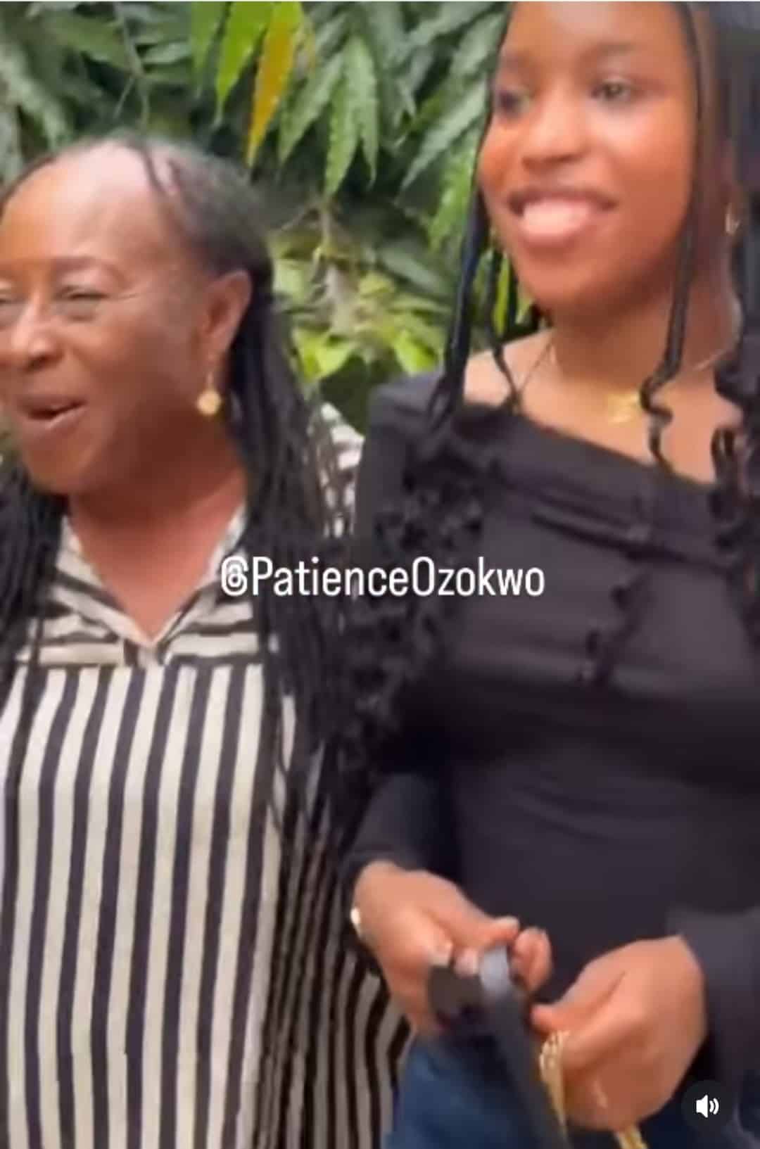 Heartwarming moment Patience Ozokwo's granddaughter visits her on set 