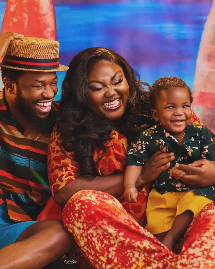 Stan Nze and wife, Blessing Obasi share adorable photos of their son on first birthday