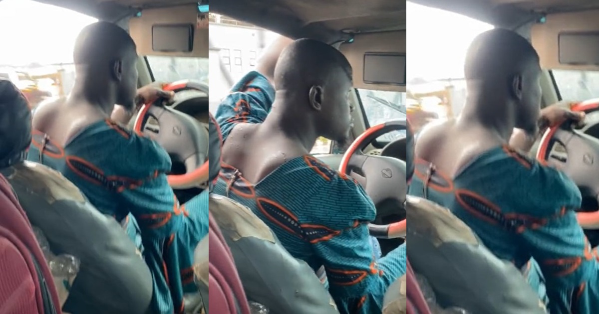 "Den dey do costume day for garage?" – Micra Driver Spotted Wearing An 'Ankara' Blouse in Ibadan (VIDEO)