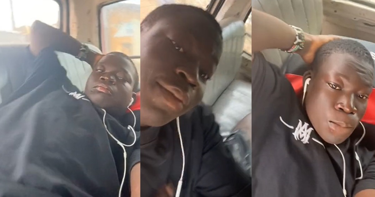 "Flex no pass like this" – Rich guy flaunts lifestyle as he pays for a full backseat in a public bus from Lagos to Abeokuta (VIDEO)