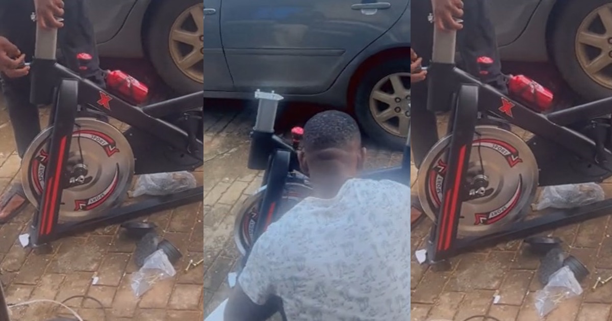 "Igbo men with protecting their property" – Nigerian man buys gym equipment for his wife as she plans to register at a gym (WATCH)