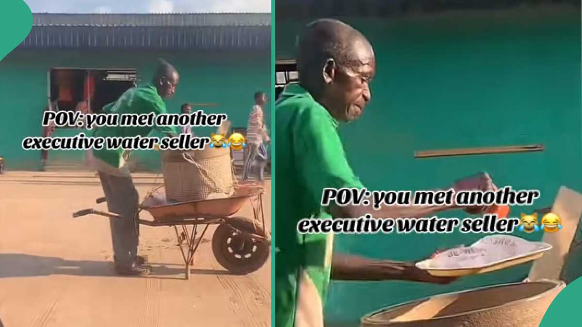 Man who uses tray and spoon to sell pure water amazes Nigerians, his video trends