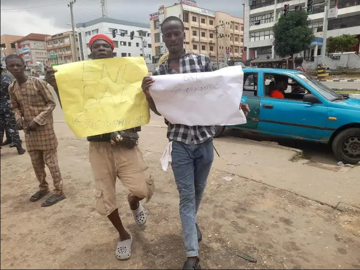 August 1 Protest: Protesters march to Presidential Villa