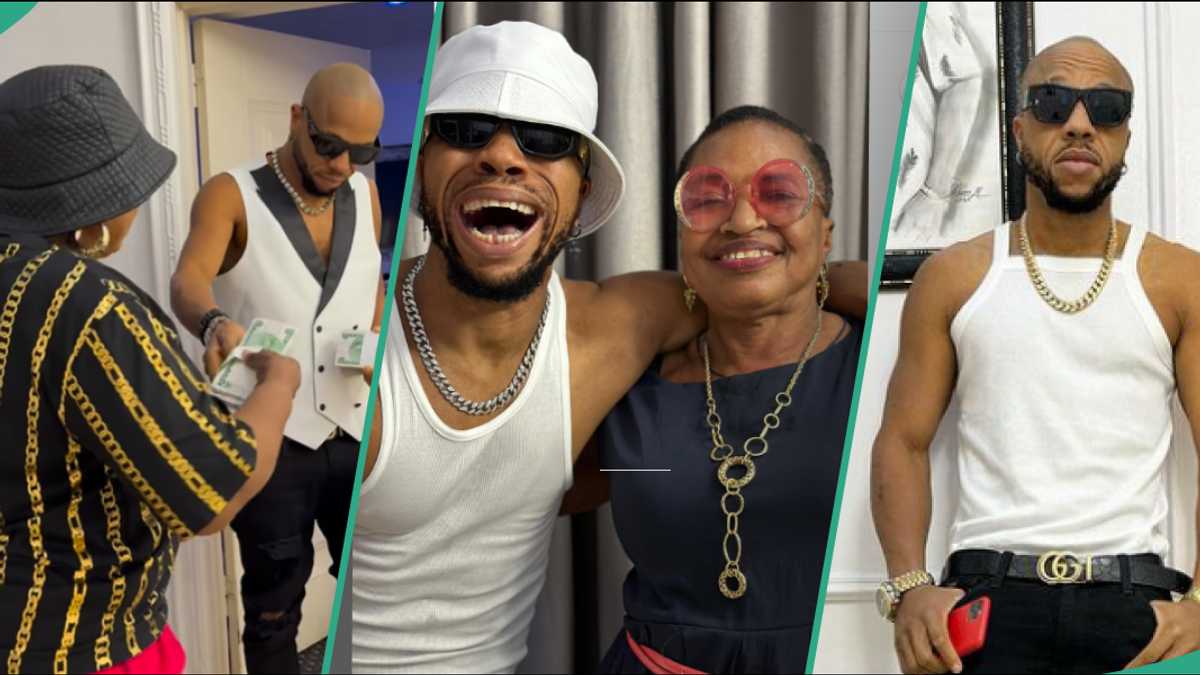 Charles Okocha Spoils Mum With Bundles of Naira, She Dances to 50 Cent’s Song in Video: “Phenomenal”