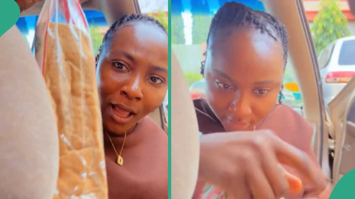 Lady Who Returned to Nigeria after Years Abroad Reacts after Seeing Size of N800 Bread, Video Trends