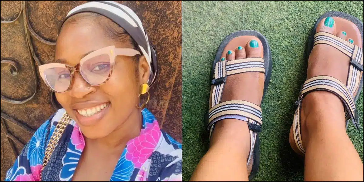 Lady blows hot after she was allegedly asked not to sit in front of church due to her sandals