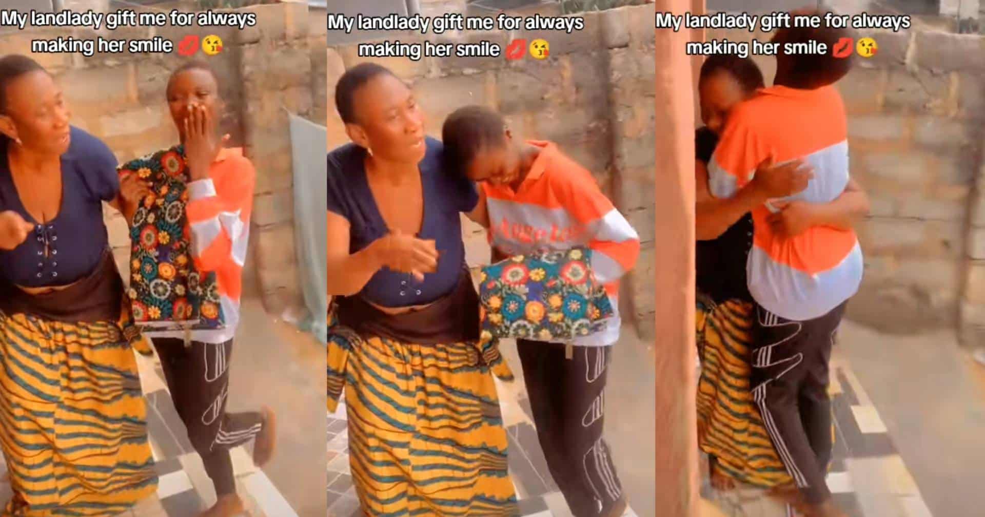 Lady emotional as landlady gifts her a wrapper, adulates her