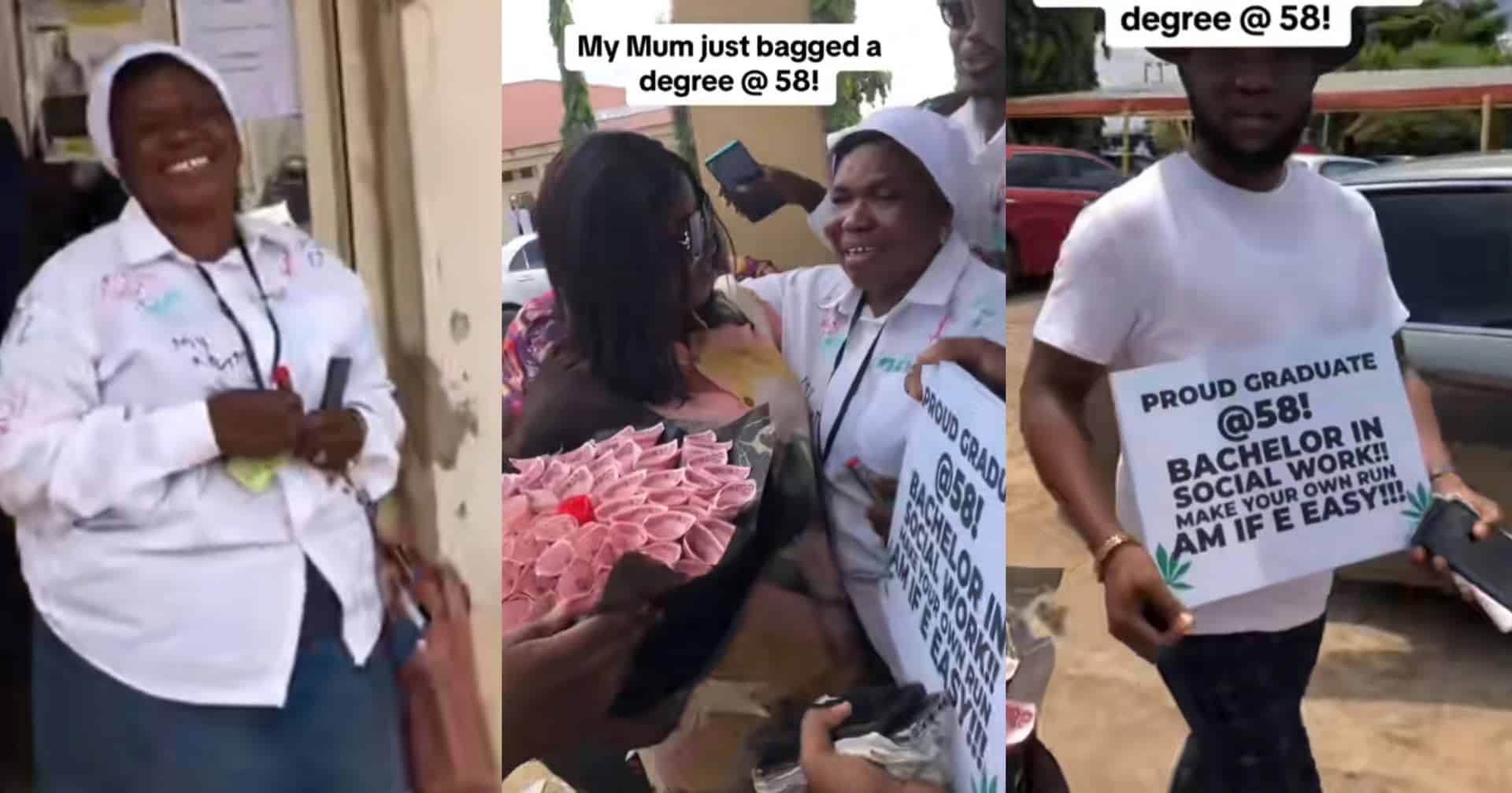 Man celebrates mom as she bags BSc degree at 58