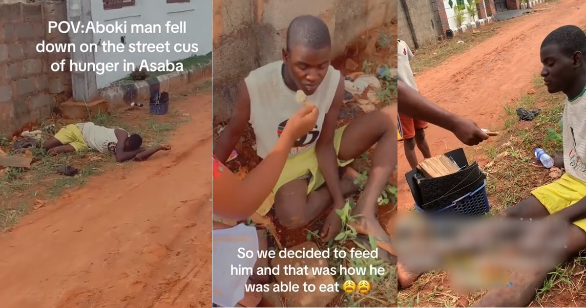 Moment a shoe peddler who slúmps on the street due to hunger was helped (WATCH)