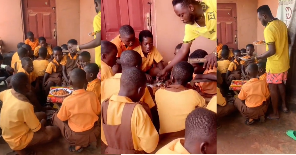 Teacher's Gesture Warms Hearts As He Cooks Jollof Rice And Chicken For His Students (VIDEO)