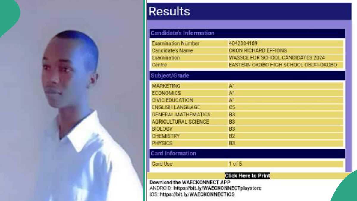 WAEC Candidate Passes All 9 Subjects With Good Grades And Scores A1 in Marketing And Civic Education