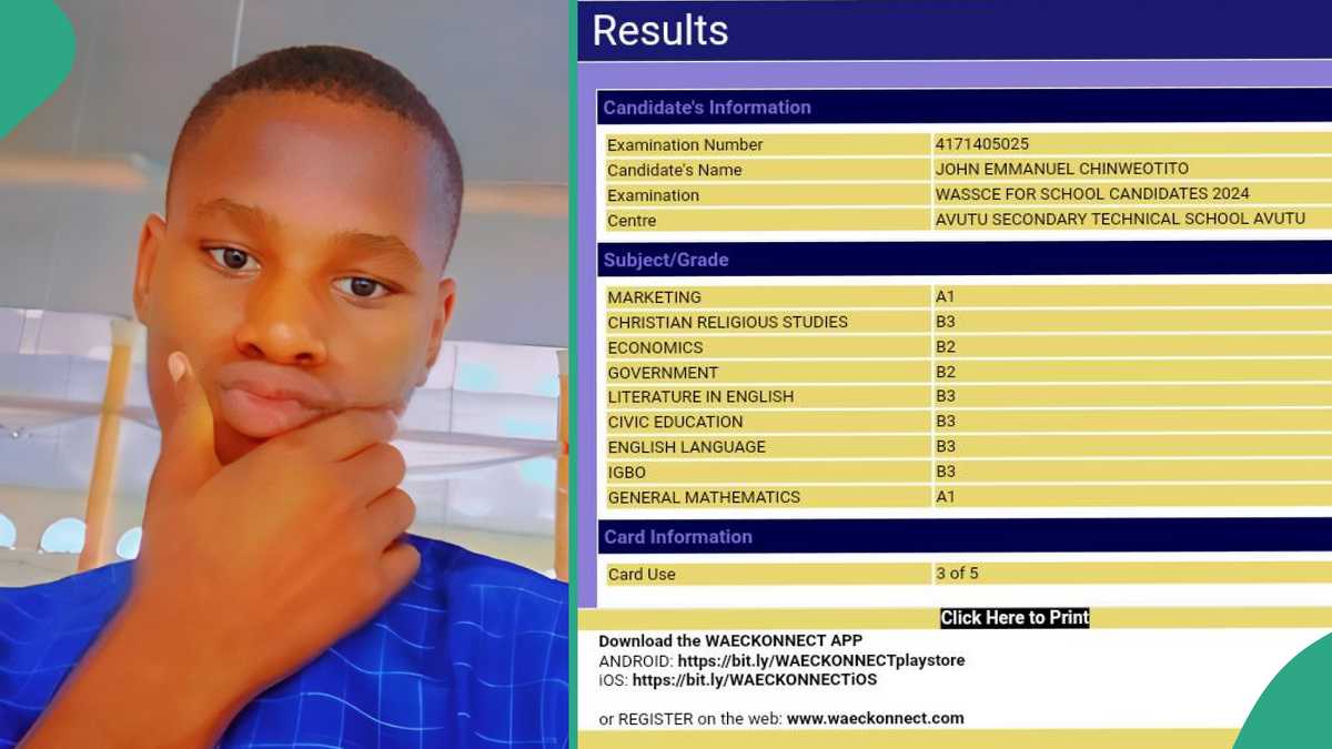 WAEC Finally Releases Young Boy's Withheld Result, He Scored A1 in General Mathematics