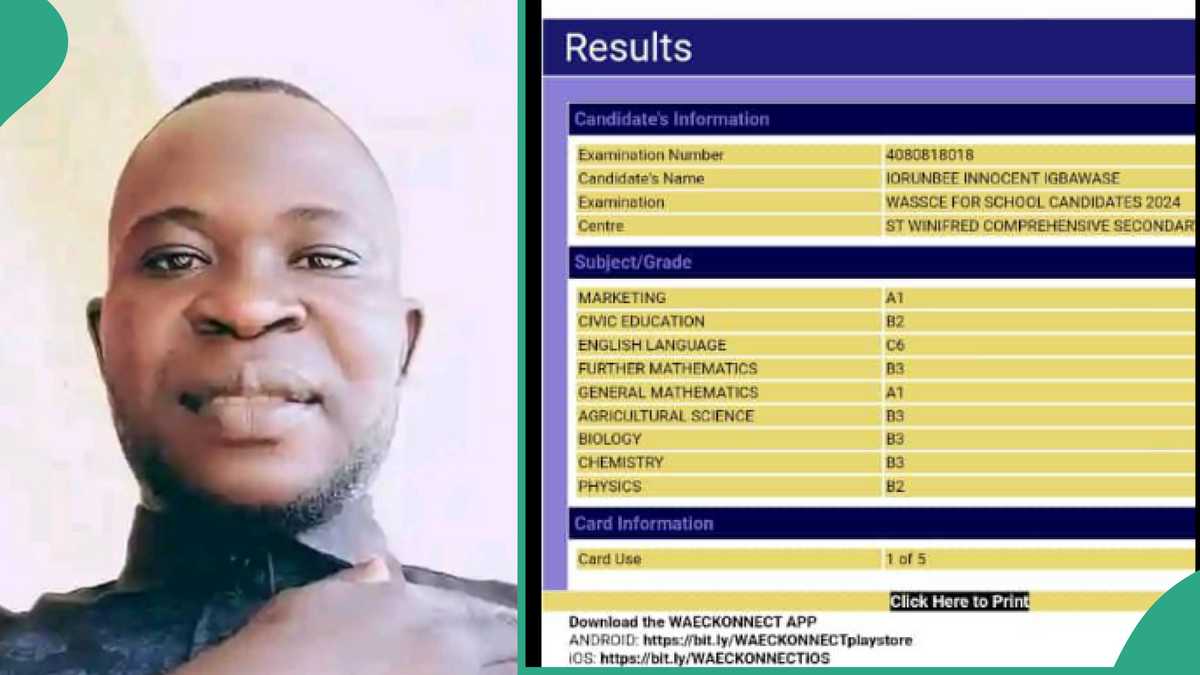 WAEC Result 2024: Man Shares Performance of His School Son in SSCE, He Scored A1 in Marketing