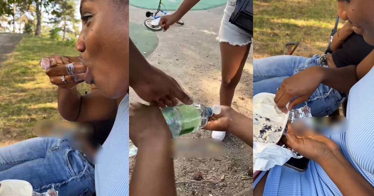 "She Dey chop am like fufu" – Tongue wags as yo"She Dey chop am like fufu" – Tongue wags as a young lady and friends devour ice cream using bare hands (VIDEO)ung lady and friends' devours ice cream barehanded (VIDEO)