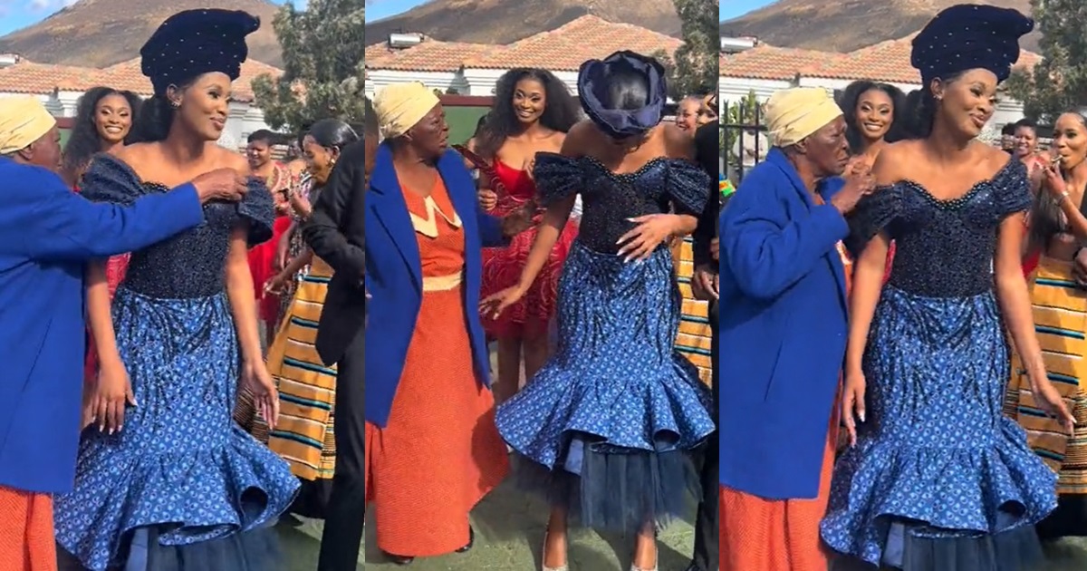 South African bride reveals how her granny tried to adjust the straps of her dress (WATCH)