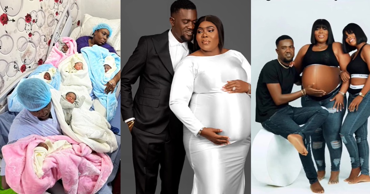 "6 babies at once!!!" – Nigerian lady celebrates as her mother gives birth to sextuplets (VIDEO)