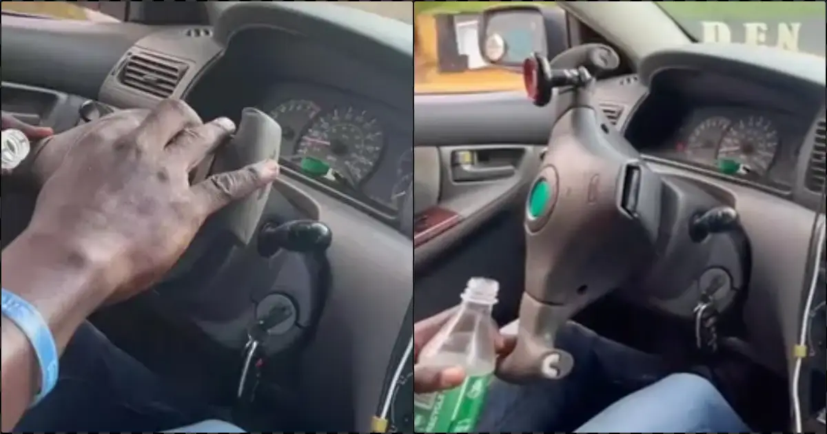 Passenger raises alarm over cab driver's weird steering wheel