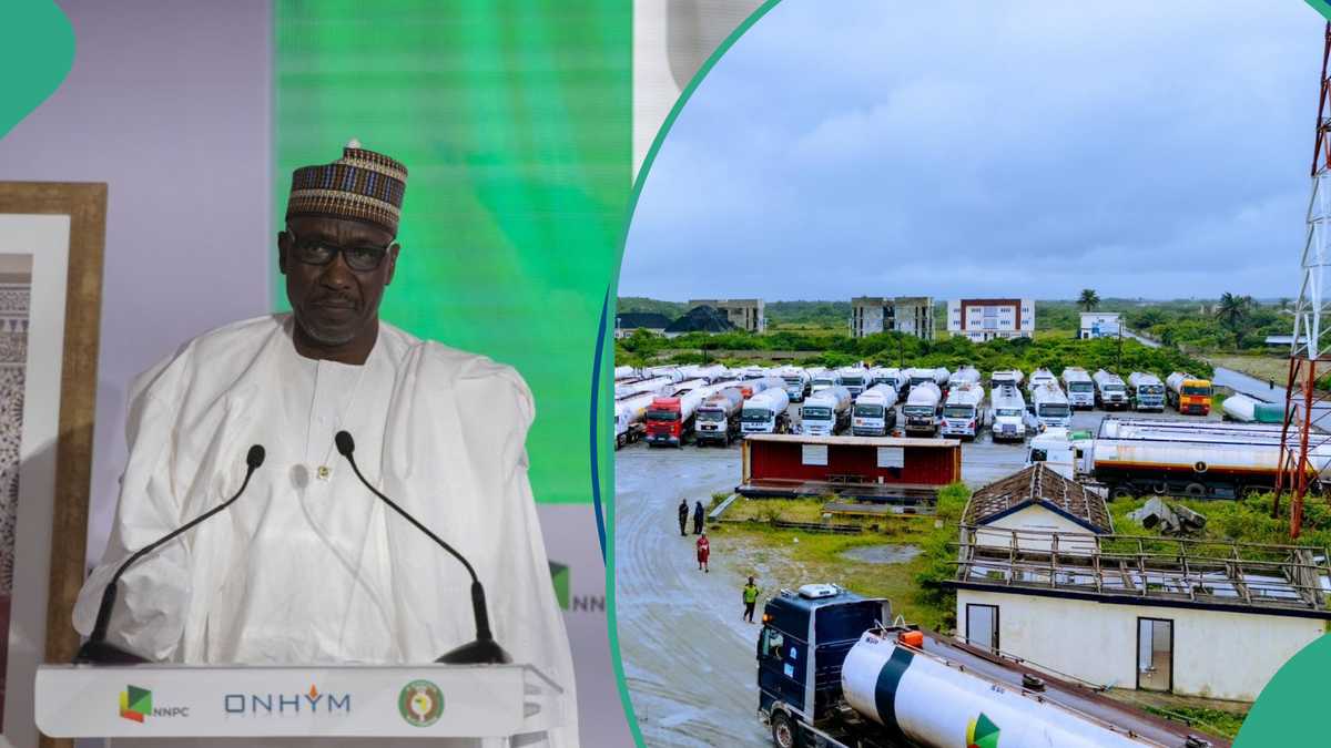 Photos: NNPC Speaks As Trucks Line Up at Dangote Refinery Waiting Petrol