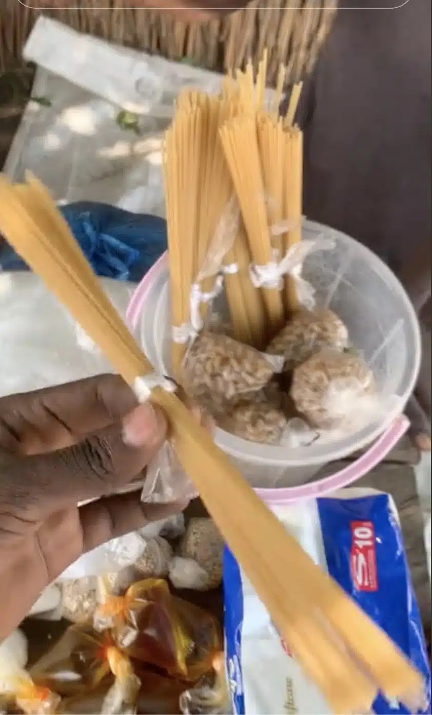 Hardship: Man shocked over portioned spaghetti, others in market