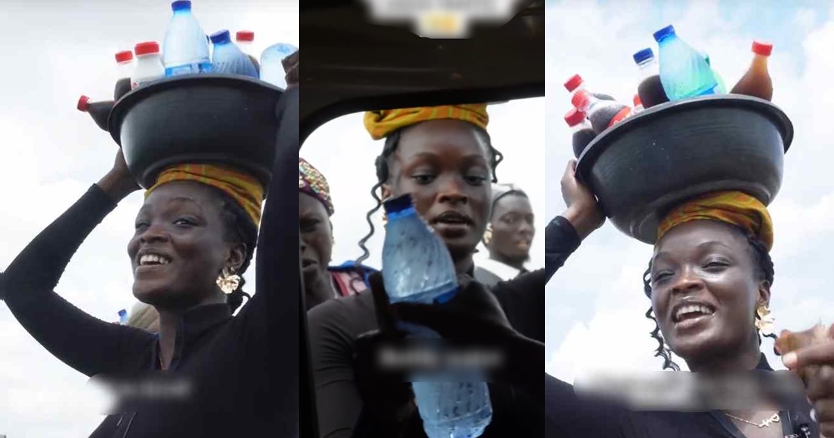 "A whole omo oba hawking pure water" – Nigerian mum fumɘs as she discover video of her daughter hawking soft drinks and water on the road (AUDIO)