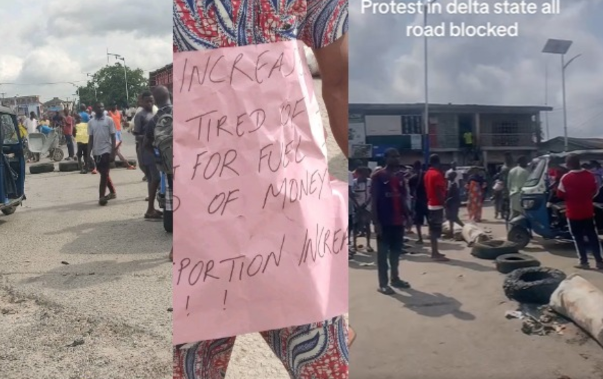 Angry residents protest over recent fuel price hike in Warri (video)