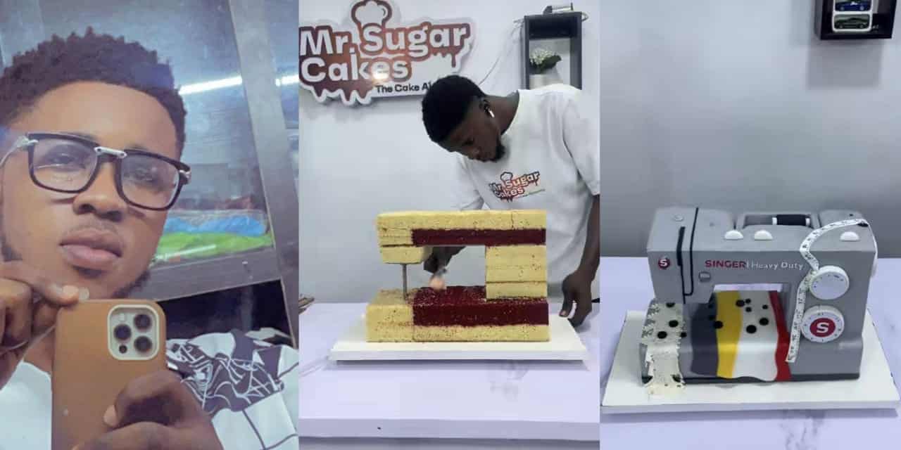 Nigerian baker wows social media with lifelike sewing machine cake