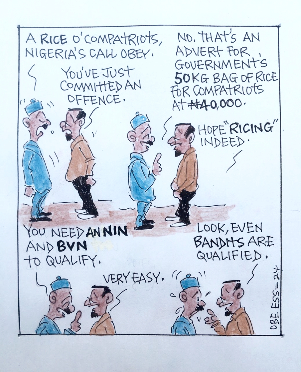 CARTOON OF THE DAY: Who is qualified for govt’s 50kg bag of rice?