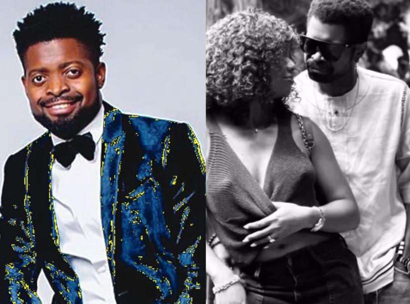 Fans react as Comedian Baskmouth announces 'engagement' with pretty lady