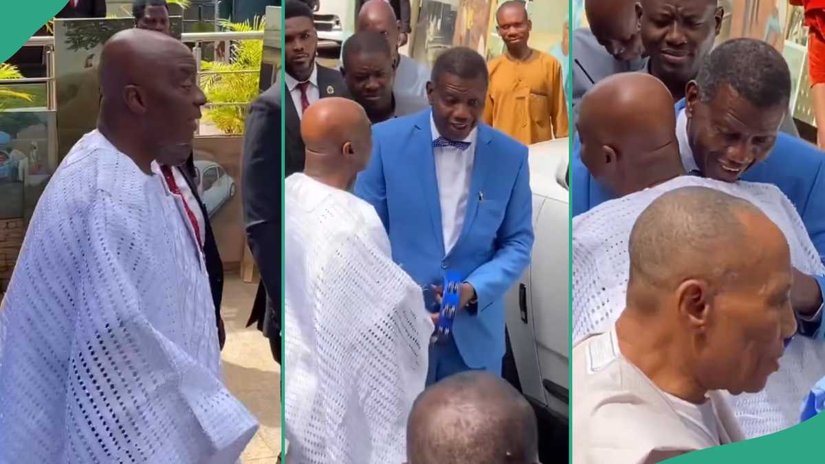 Heartwarming Video Shows When Bishop David Oyedepo Welcomed Pastor E.A. Adeboye to His 70th Birthday