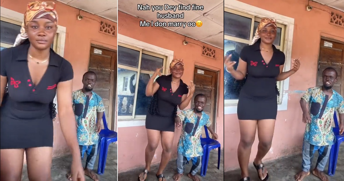 "Lucky you, no side chick to drag am with you" – Netizens react as lady shows off her husband (VIDEO)