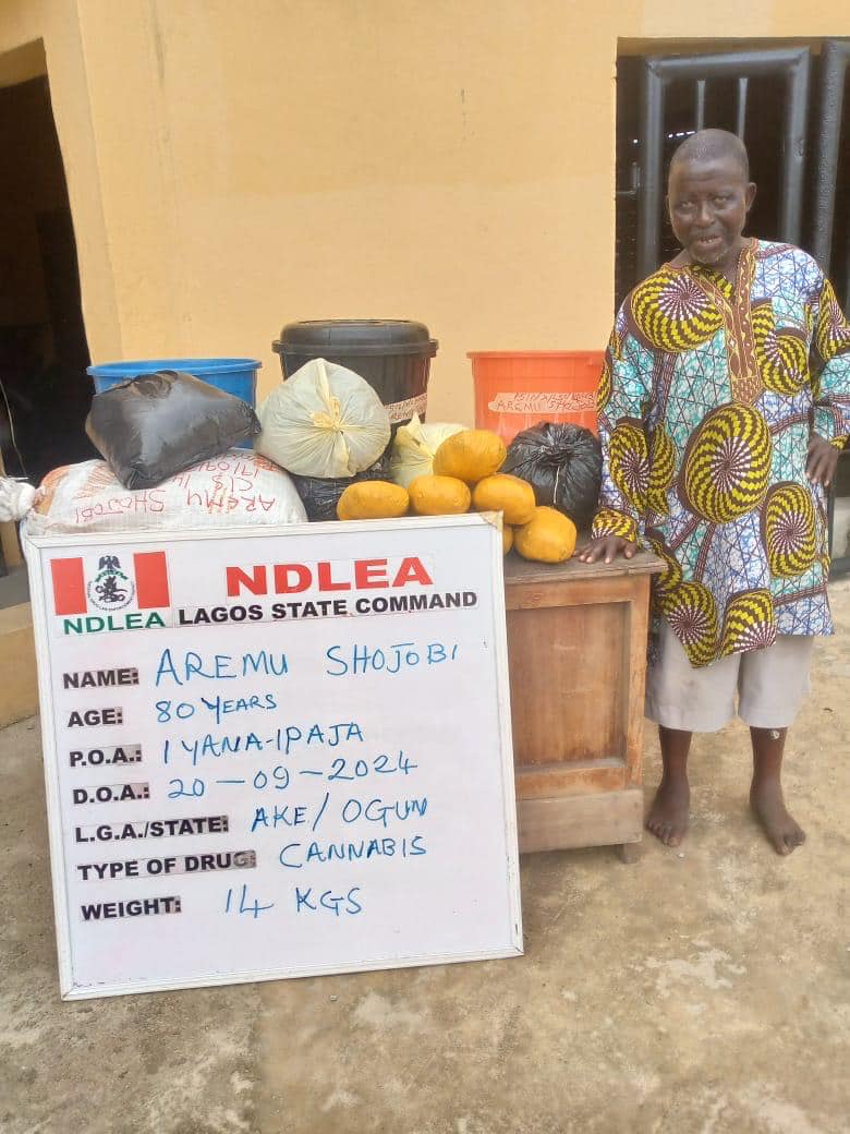 NDLEA arrests 80-year-old with illicit drugs in Lagos