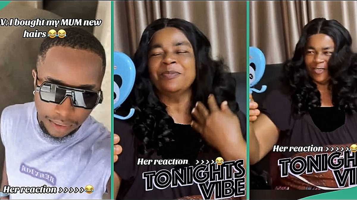 Nigerian Man Gifts Mum New Wigs in Sweet Video, Her Reaction Melts Hearts on TikTok