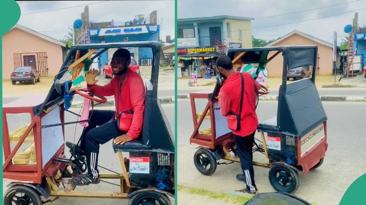 Nigerian Man Uses Special Bike to Hawk Snacks, Video of Vehicle Goes Viral on TikTok