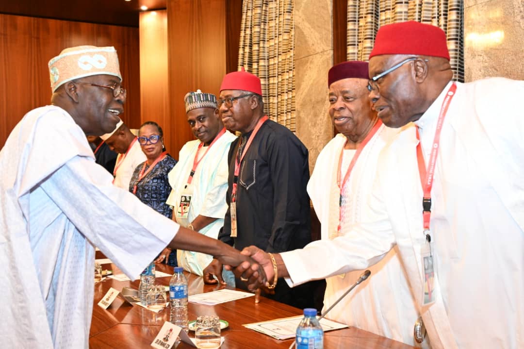 Tinubu Meets Ex-NASS Leaders, Says He Came To Work, Not For Money