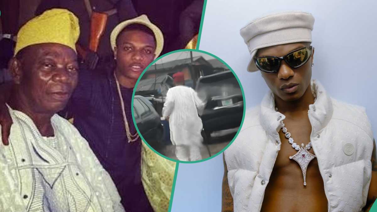 Wizkid: Man Reported to Be Singer's Father Walks Tiredly Under Rain, Netizens React to Viral Video