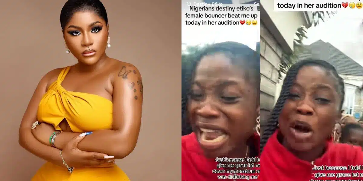 "Destiny Etiko bouncer assaulted me" - lady cries over treatment at audition